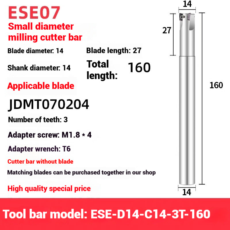 1053-ESE small diameter clear angle milling cutter shanks for 8 10 12 14 16 tungsten carbide milling cutter JDMT070204 double-edged cutter shanks Shandong Denso Pricision Tools Co.,Ltd.